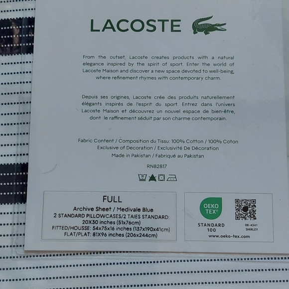 Lacoste Full Sheet NWT - Picture 5 of 6